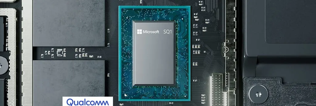 Qualcomm Snapdragon processor mounted on a Windows-on-ARM motherboard